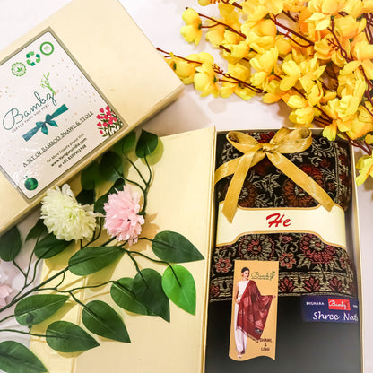 Bamboo Stole – Elegant Black Soft & Sustainable Shawl for Men and Women | Made in India