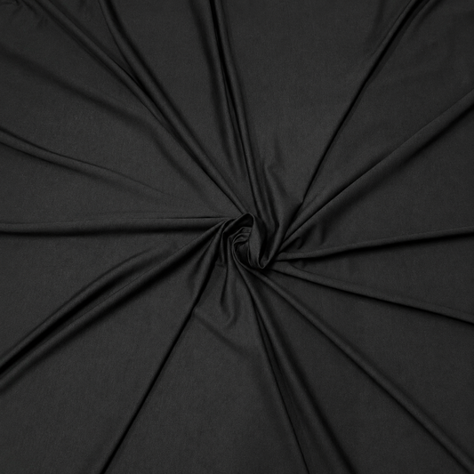 Black Bamboo Supima Cotton Fabric 225 GSM with soft stretch texture