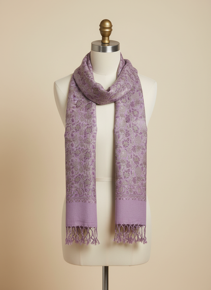 Dusty Mauve Acrylic Jacquard Stole